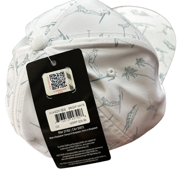 NWT PGA TOUR White Golf Print Cap - Picture 4 of 11